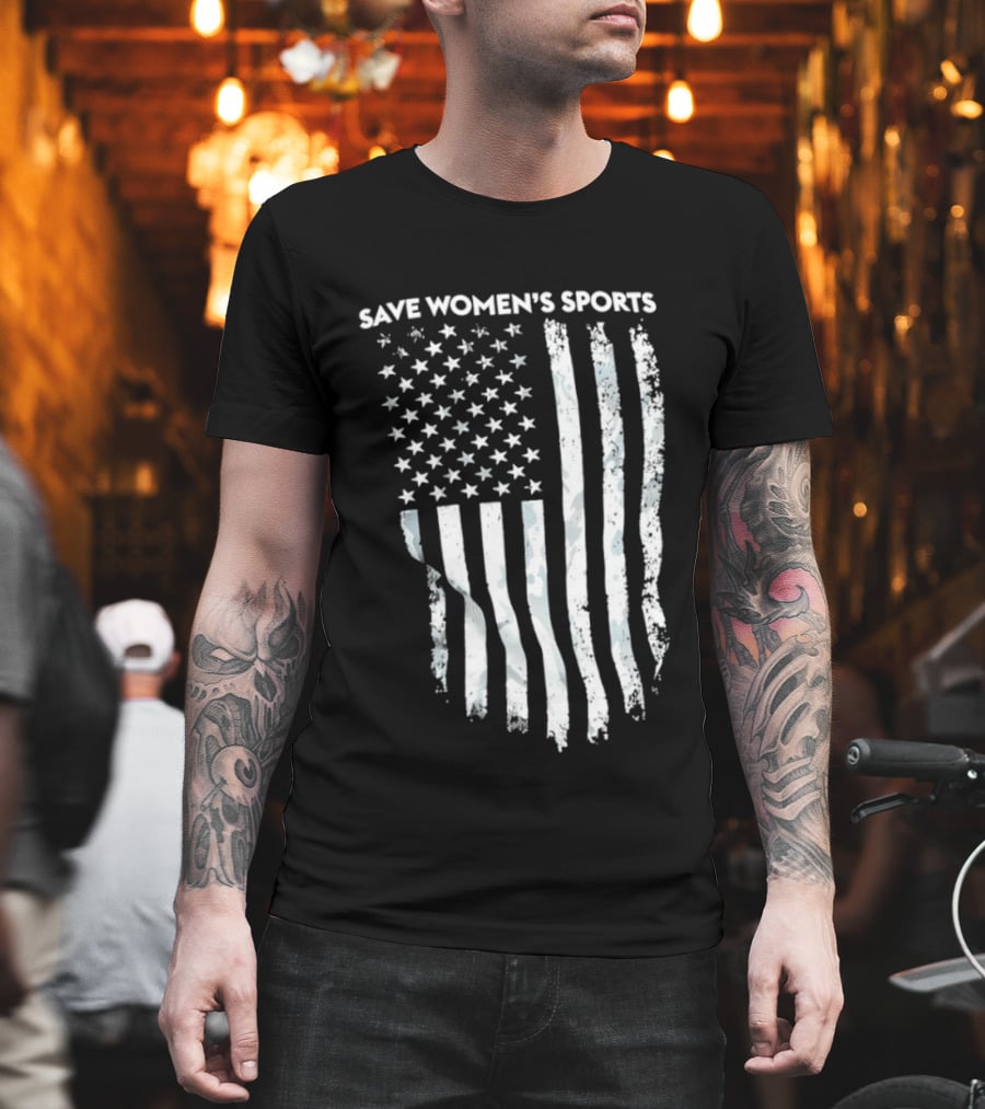 Save Women's Sports American Flag Stars And Stripes T-Shirt