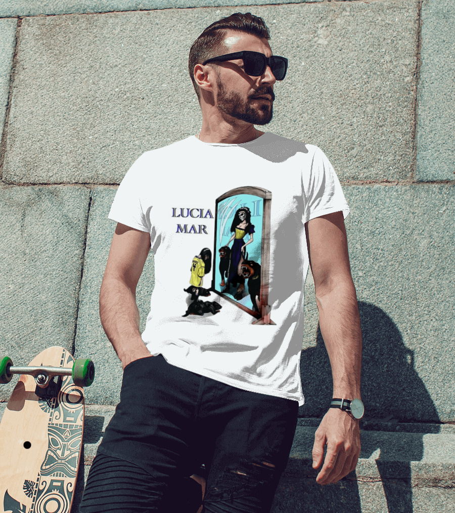Dungeon Crawler Carl Lucia Mar Mirror Reflection With Dogs T-Shirt