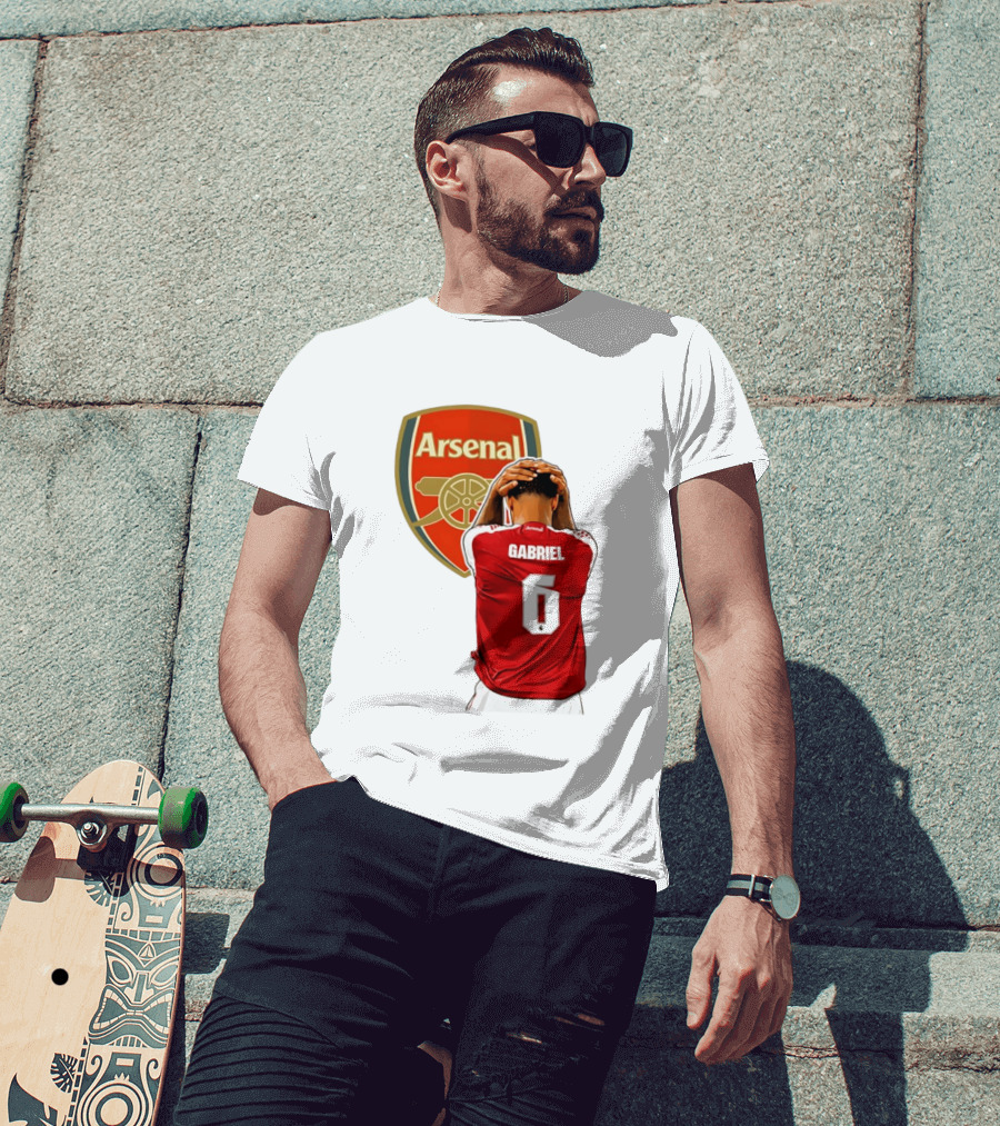 Gabriel Magalhaes Arsenal Jersey Number 6 Premier League T-Shirt