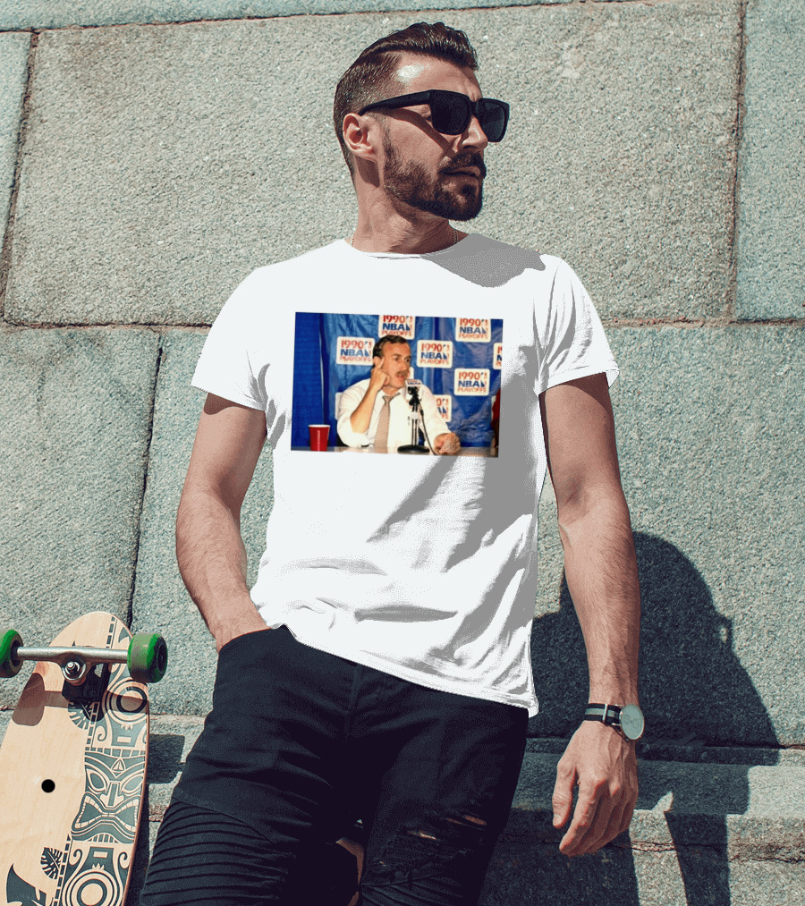 1990 NBA Playoffs Rick Adelman Press Conference T-Shirt