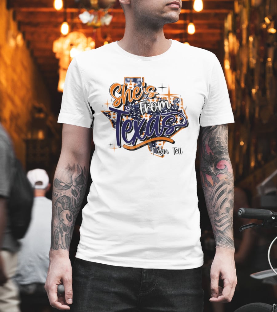 She's From Texas I Can Tell Map 2026 T-Shirt