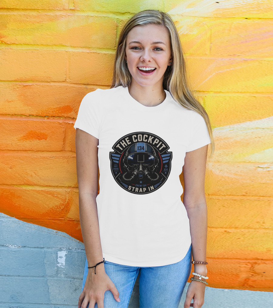 The Cockpit Strap In Crew 134 Football Helmet Est 2026 134 614 T-Shirt