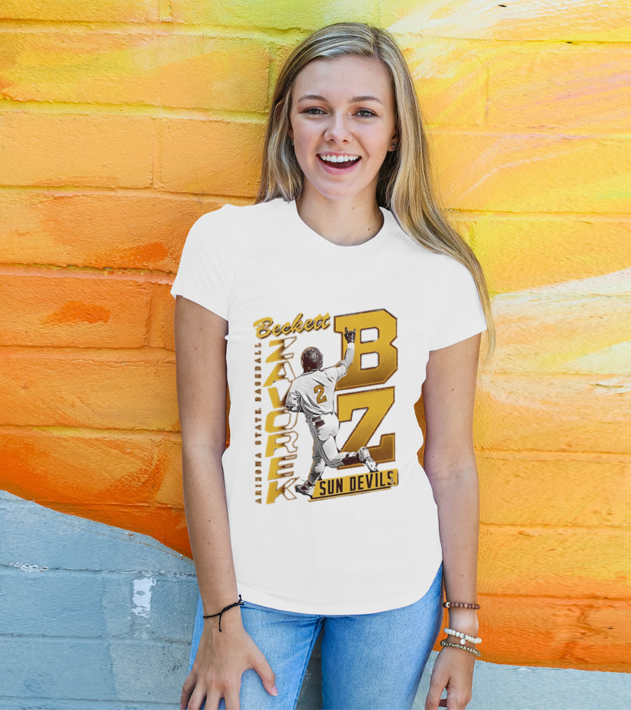 Beckett Zavorke Arizona State Baseball Sun Devils BZ Number 2 T-Shirt