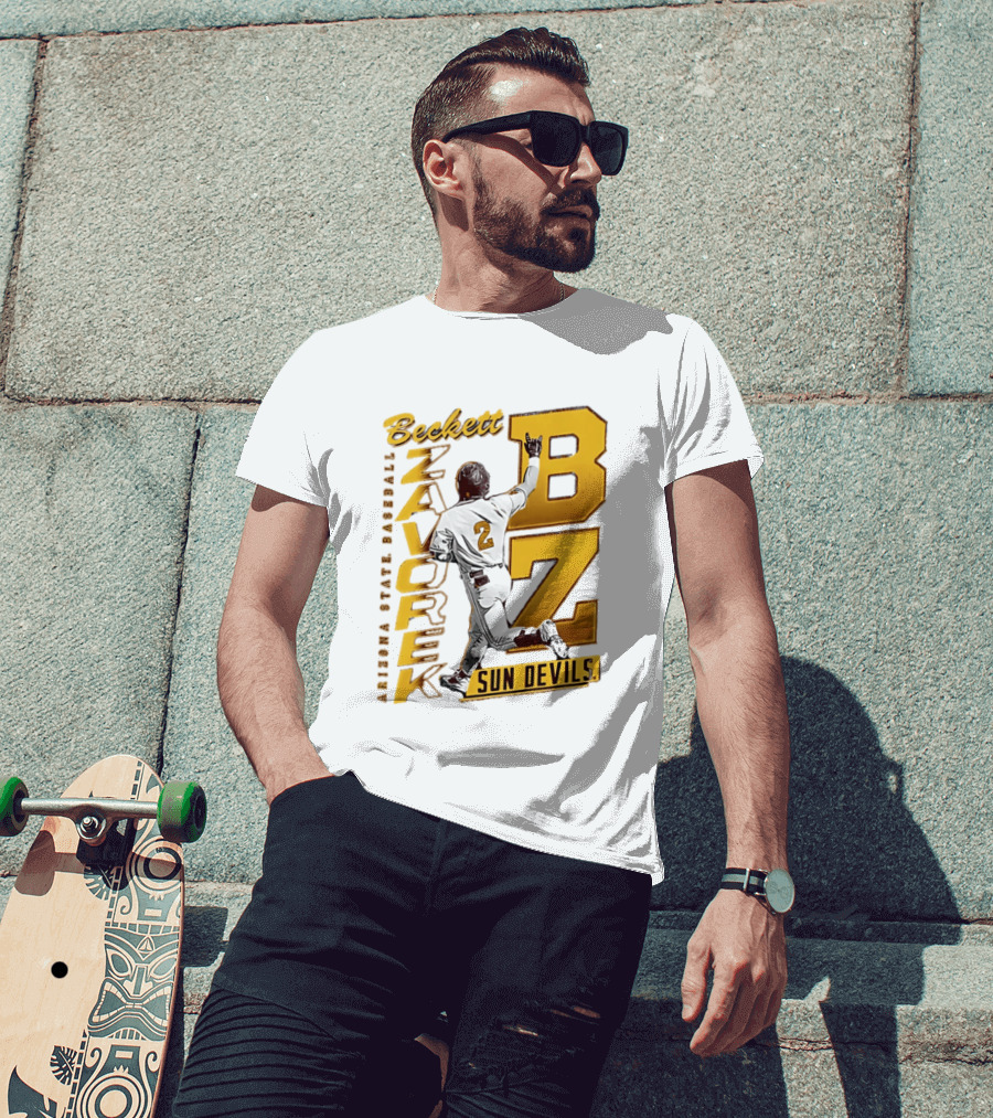 Beckett Zavorke Arizona State Baseball Sun Devils BZ Number 2 T-Shirt