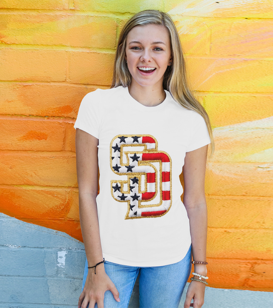 San Diego Padres America 250 Stars And Stripes SD Baseball Cap T-Shirt