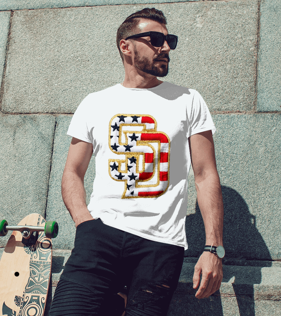 San Diego Padres America 250 Stars And Stripes SD Baseball Cap T-Shirt