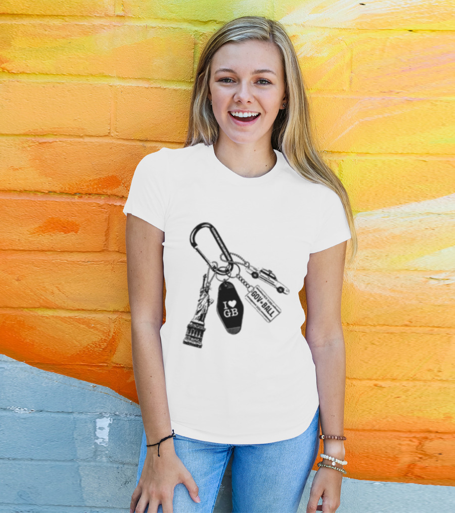Governors Ball Music Festival 2023 Keychain Lineup Essentials T-Shirt