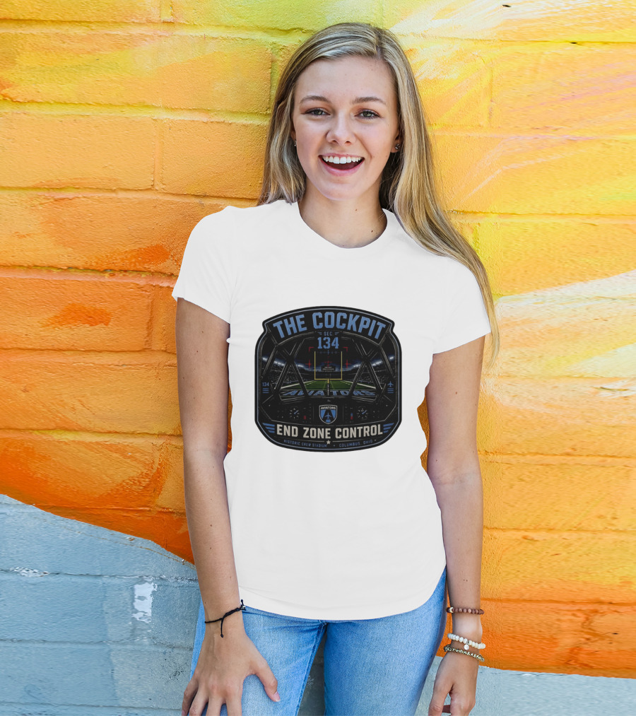 The Cockpit Sec 134 Aviators End Zone Control Historic Crew Stadium Columbus Ohio T-Shirt