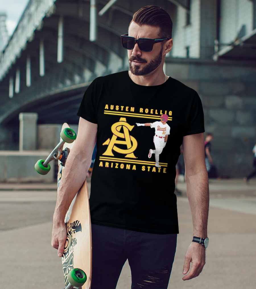 Austen Roellig Arizona State Devils Baseball NCAA Illustrated ASU T-Shirt