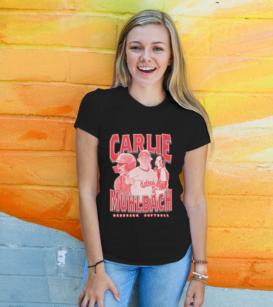 Carlie Muhlbach Nebraska Softball Vintage 90s T-Shirt