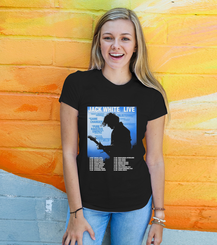 Jack White Live Europe 2026 Tour Dates Schedule Legendary Rock Concert Experience T-Shirt