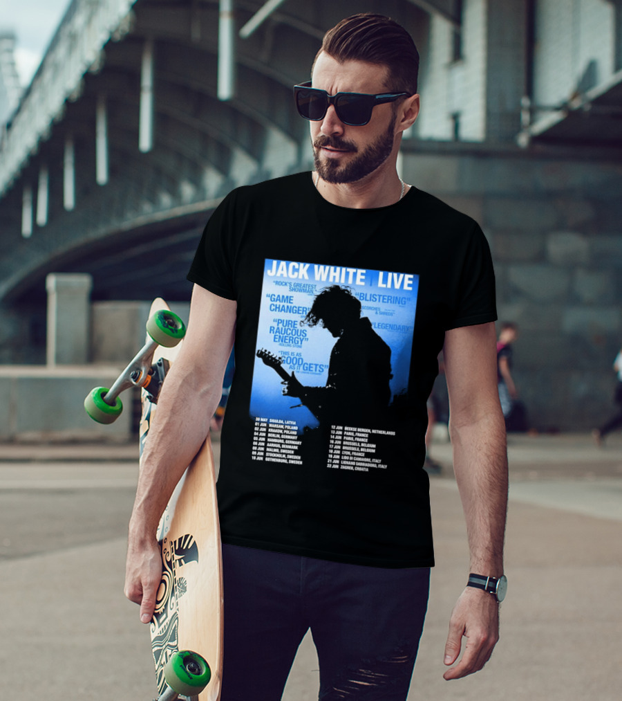 Jack White Live Europe 2026 Tour Dates Schedule Legendary Rock Concert Experience T-Shirt