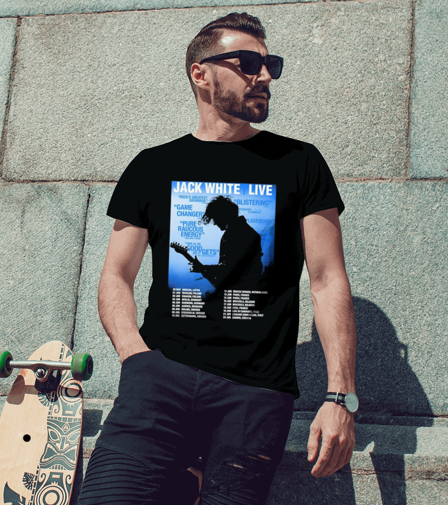 Jack White Live Europe 2026 Tour Dates Schedule Legendary Rock Concert Experience T-Shirt
