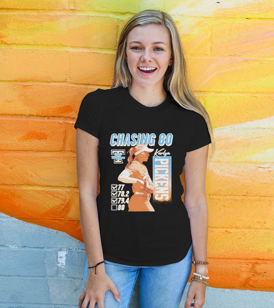 Karlyn Pickens Tennessee Lady Volunteers Softball Chasing 80 T-Shirt