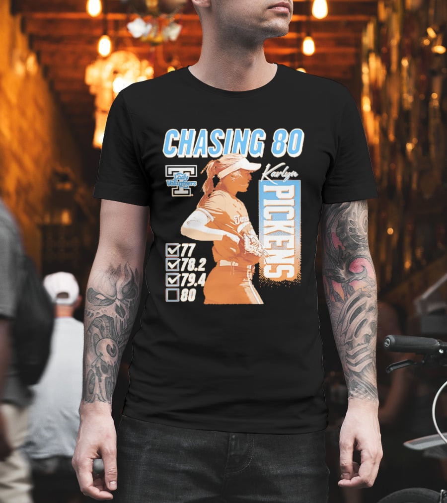 Karlyn Pickens Tennessee Lady Volunteers Softball Chasing 80 T-Shirt