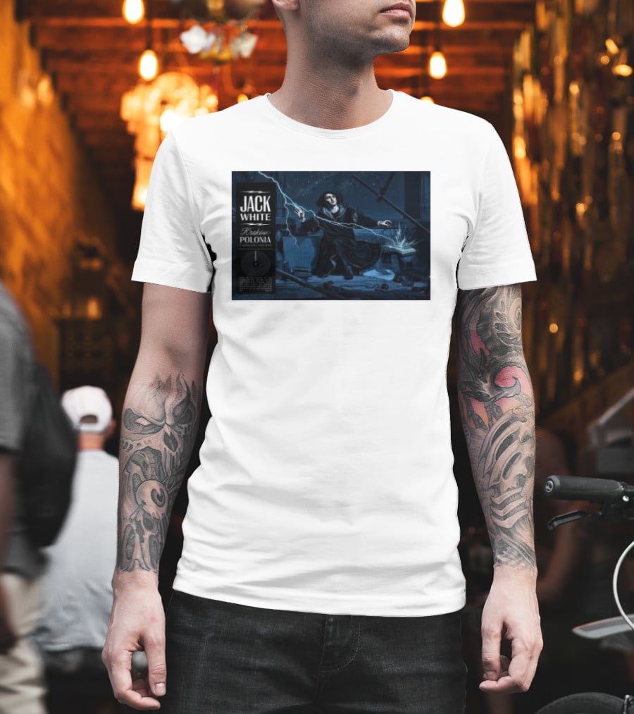 Jack White Kraków Polonia Tour June 2 2026 With Lightning And Figure T-Shirt