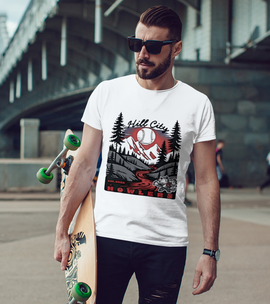 Hill City Howlers Est 2020 Mountain Pine Tree Forest Nature Sports T-Shirt