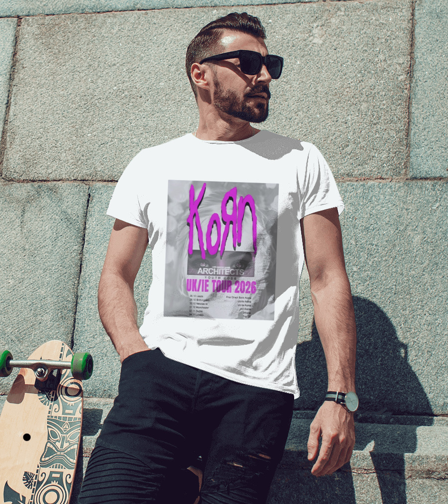 Korn UK/IE Tour 2026 Schedule Architects Youth Code First Direct Arena O2 Arena T-Shirt
