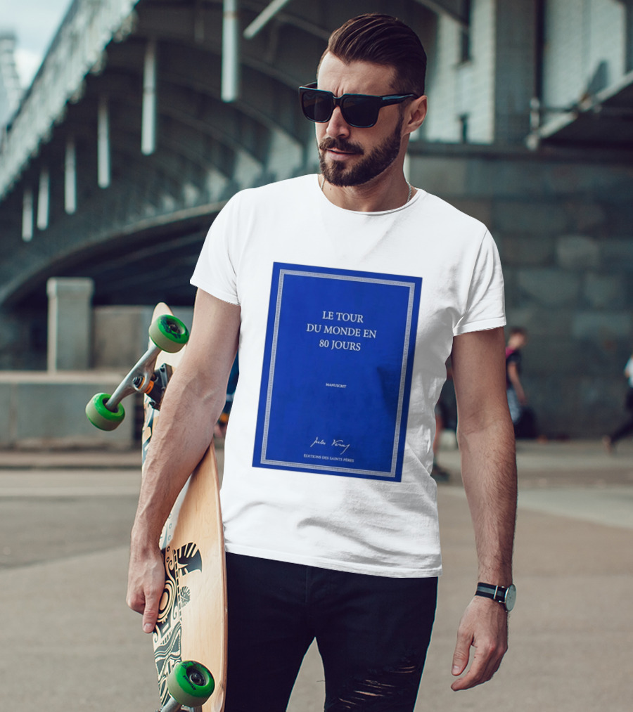 Le Tour Du Monde En 80 Jours Manuscrit Jules Verne Éditions Des Saints Pères T-Shirt