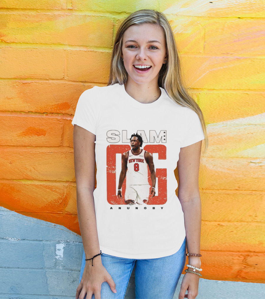 SLAM New York Knicks OG Anunoby NBA Basketball 8 T-Shirt