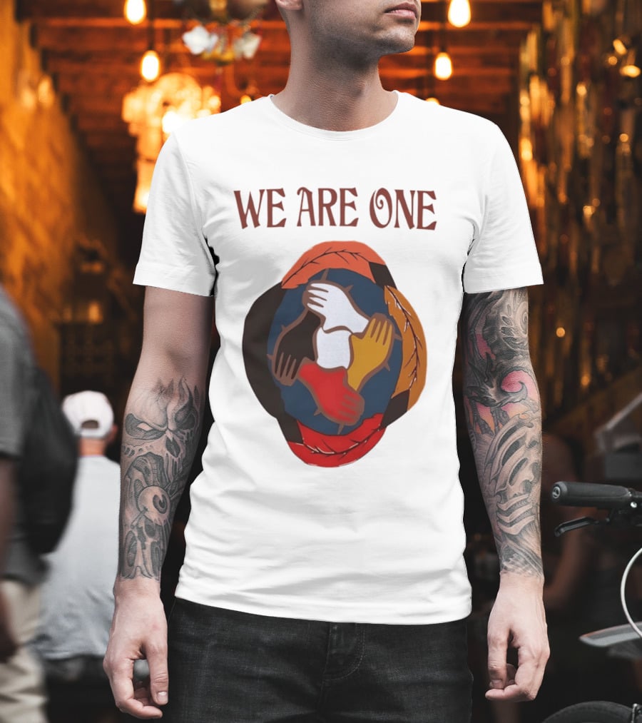 We Are One Unity Hands Feathers Orange Culture Heritage Collective T-Shirt