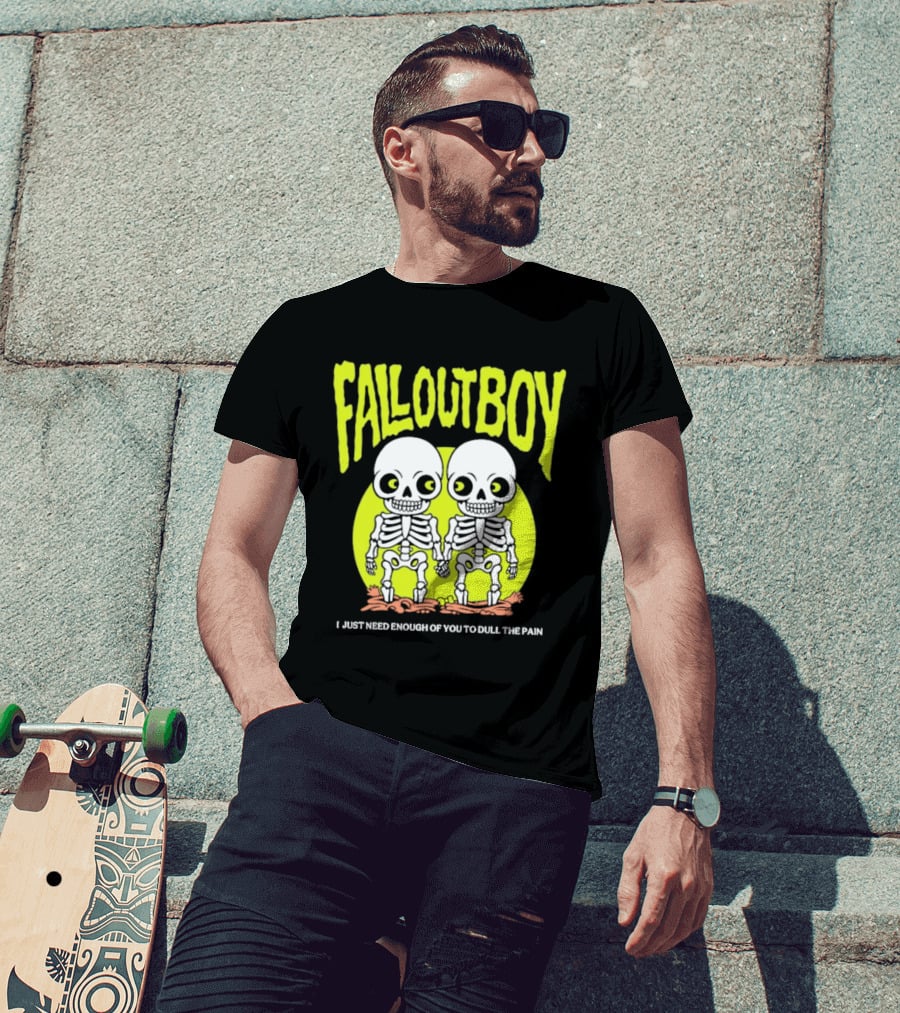 Fall Out Boy Twin Skeleton I Just Need Enough Of You To Dull The Pain T-Shirt