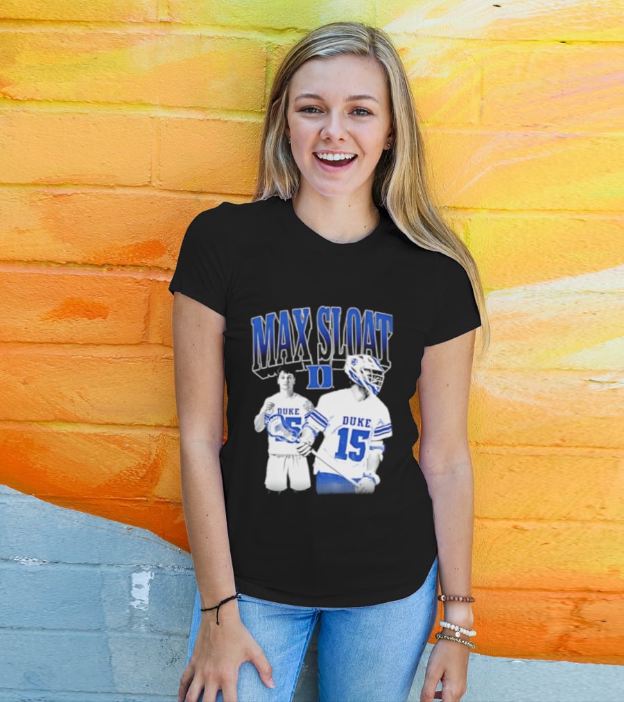 Max Sloat Duke Blue Devils Lacrosse Number 15 Sports Fan Gear T-Shirt
