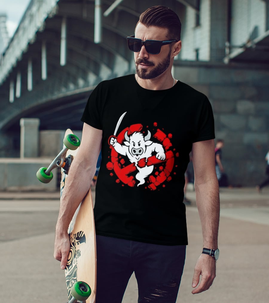 Buffalo Ghostbusters Crossed Out Ghost Red Circle T-Shirt