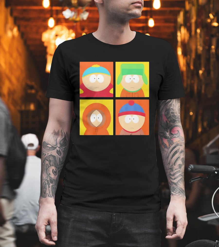 South Park Characters Cartman Kyle Kenny Stan Pop Blocks T-Shirt