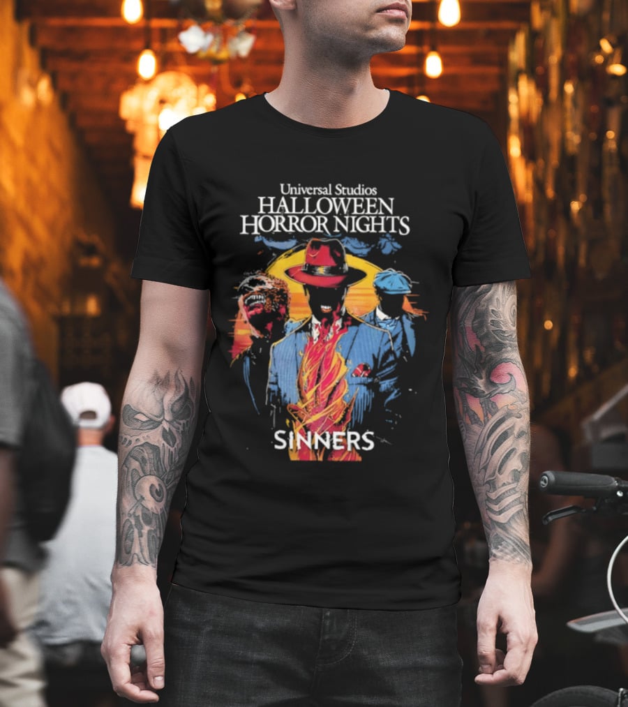 Universal Studios Halloween Horror Nights Sinners Horror Gangster T-Shirt