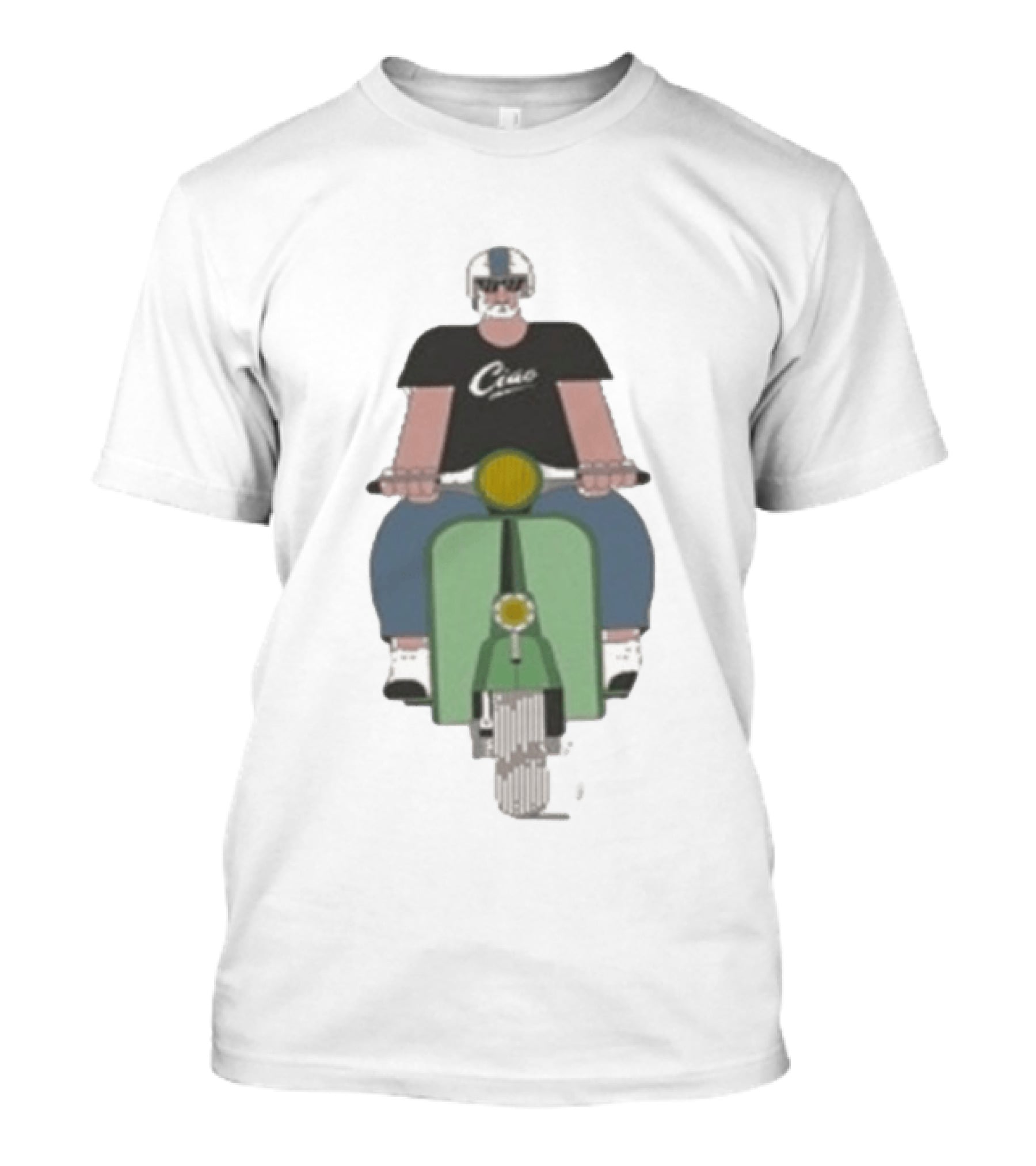 Ciao Vespa Rider With Helmet And Shades T-Shirt
