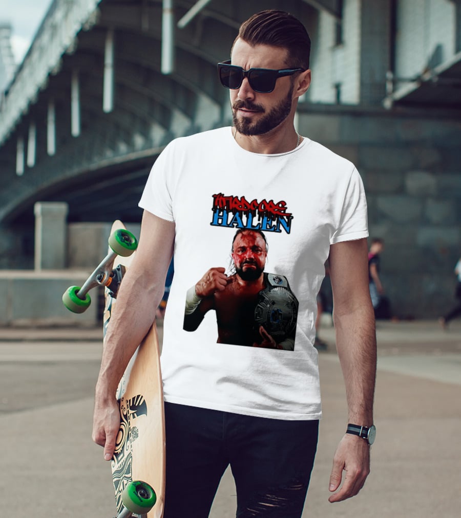 Hardcore Nick Halen Wrestling Champion With Belt T-Shirt