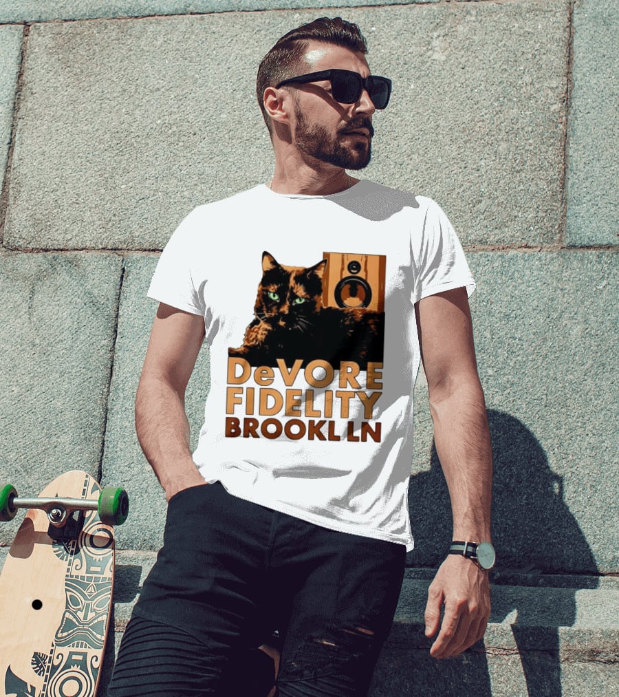 DeVore Fidelity Brooklyn Cat Speaker T-Shirt
