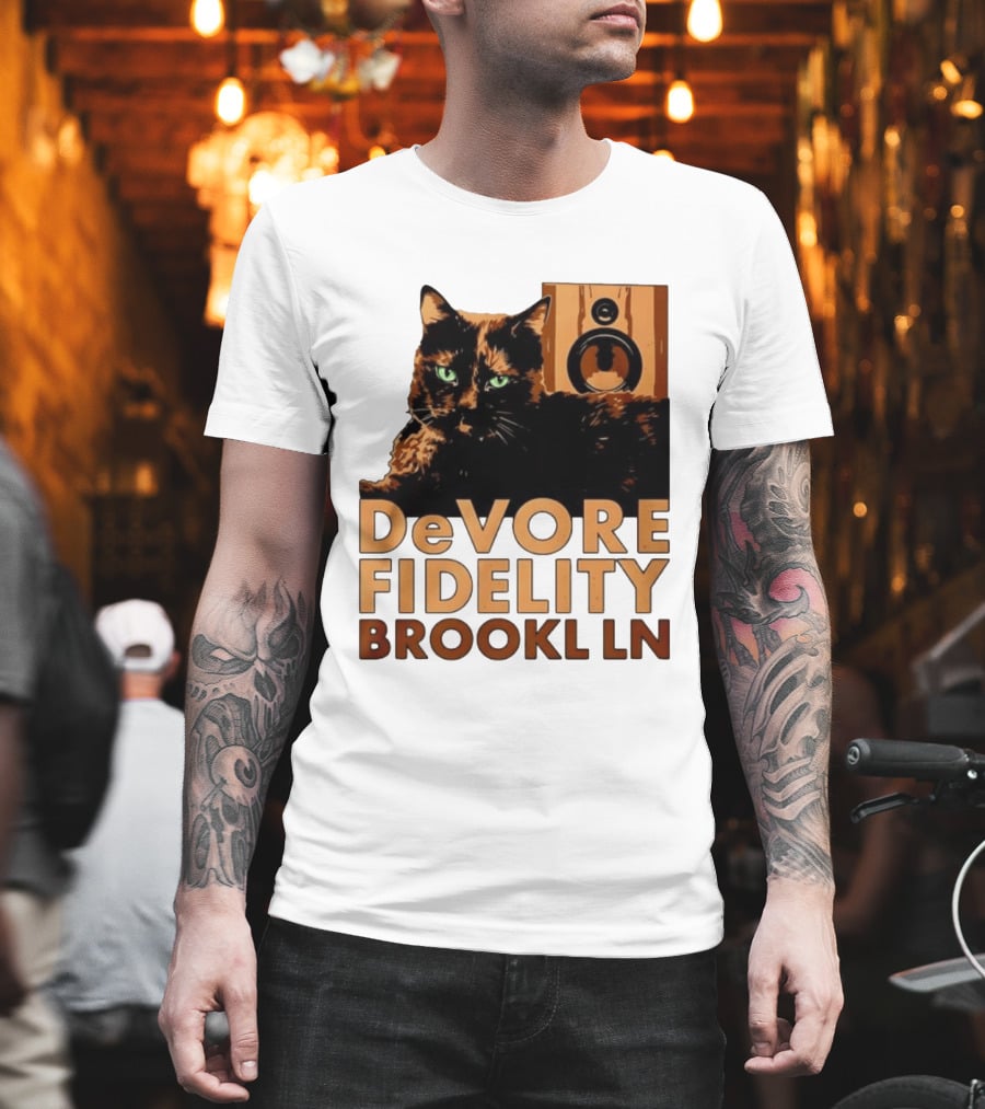 DeVore Fidelity Brooklyn Cat Speaker T-Shirt
