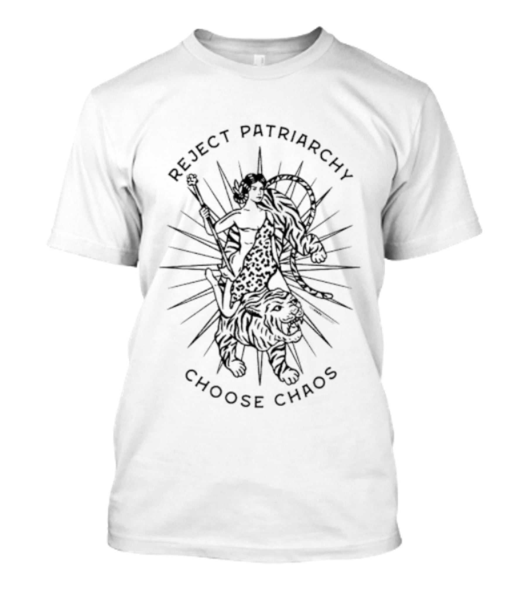 Reject Patriarchy Choose Chaos Feminist Empowerment Casual Wear T-Shirt
