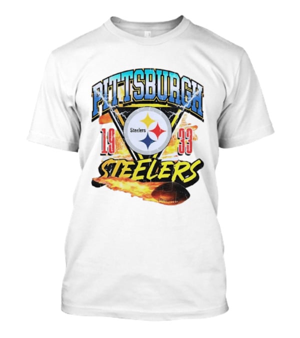 Pittsburgh Steelers 1933 Football Flame T-Shirt