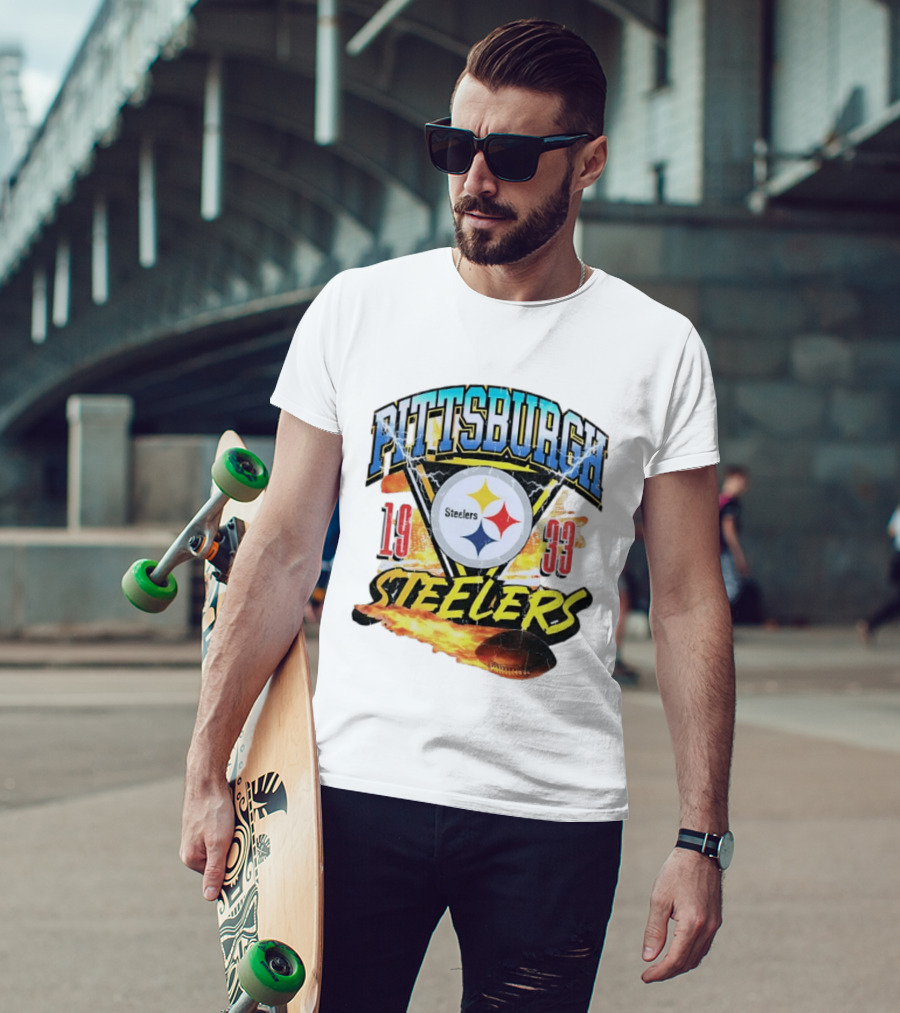 Pittsburgh Steelers 1933 Football Flame T-Shirt