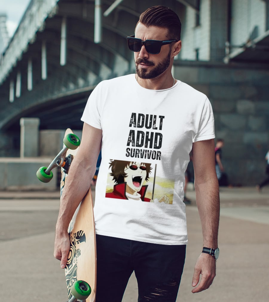Sakamoto Tatsuma Anime Character Adult ADHD Survivor T-Shirt
