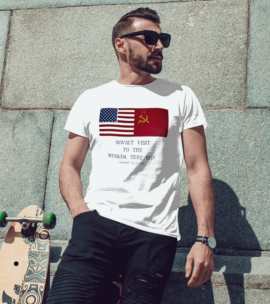Soviet Visit To The Nevada Test Site January 28 1988 Flag T-Shirt