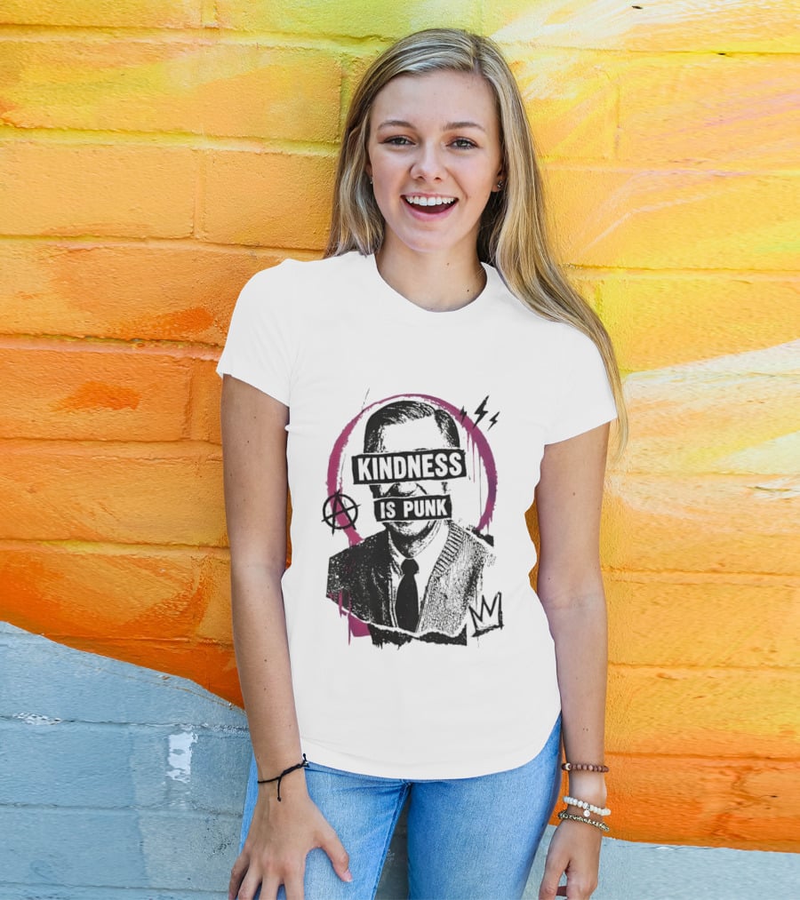 Fred Rogers Kindness Is Punk Anarchy Crown Lightning Bolt T-Shirt