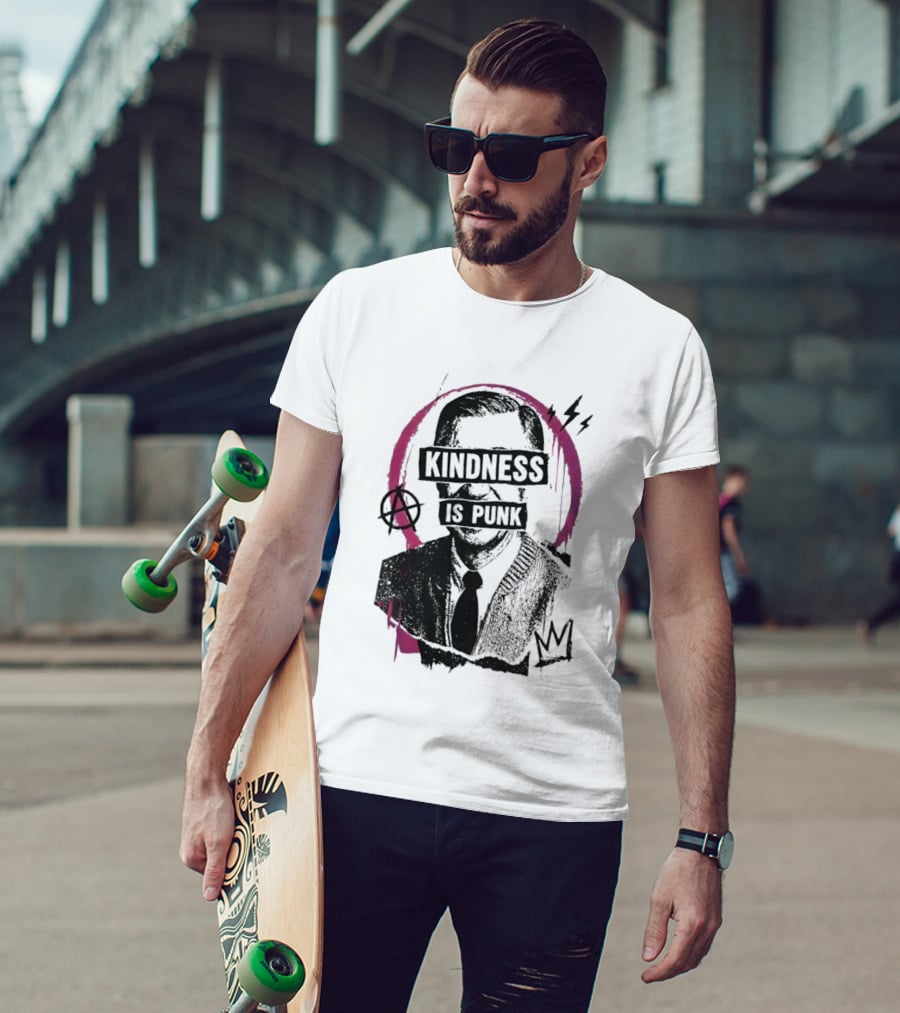 Fred Rogers Kindness Is Punk Anarchy Crown Lightning Bolt T-Shirt