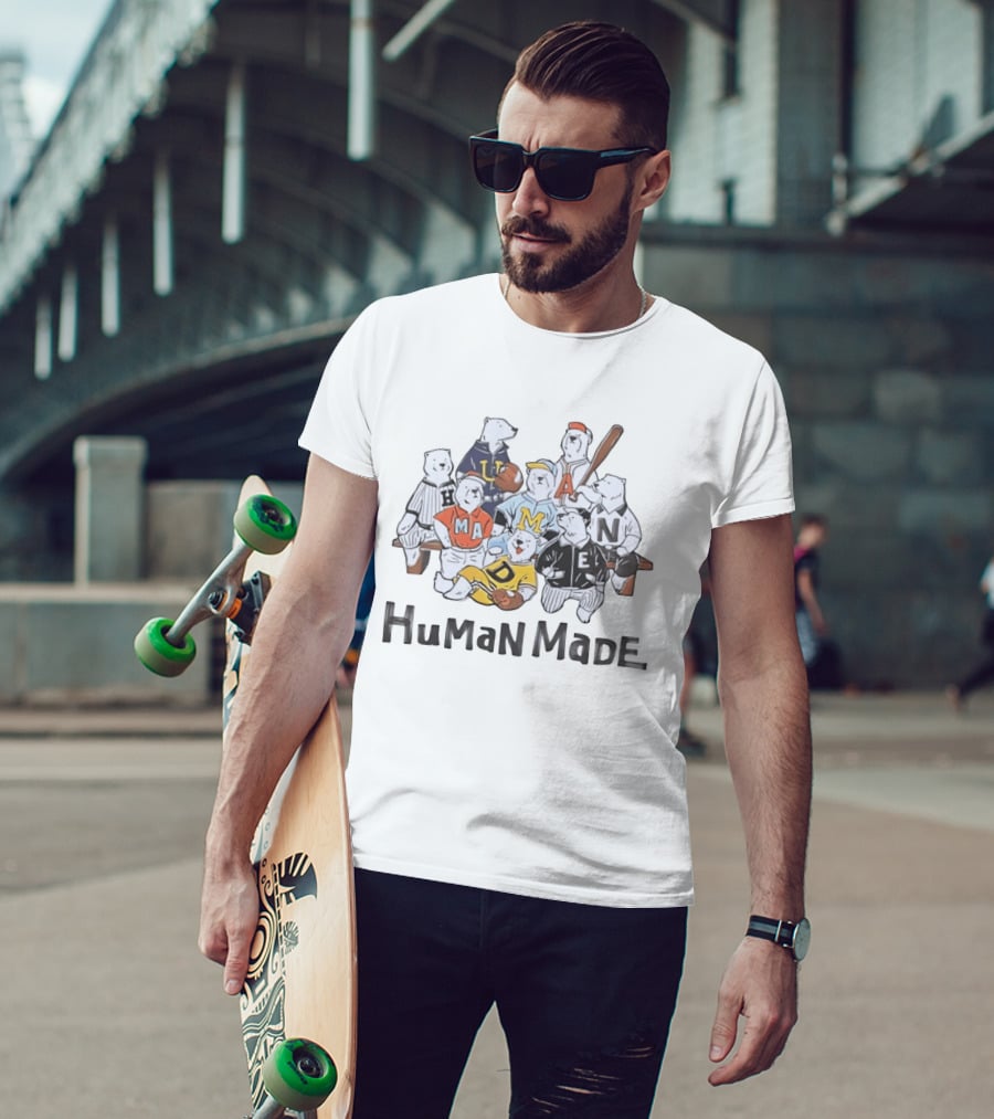 Human Made Polar Bear Baseball Team H M A N M A D E T-Shirt