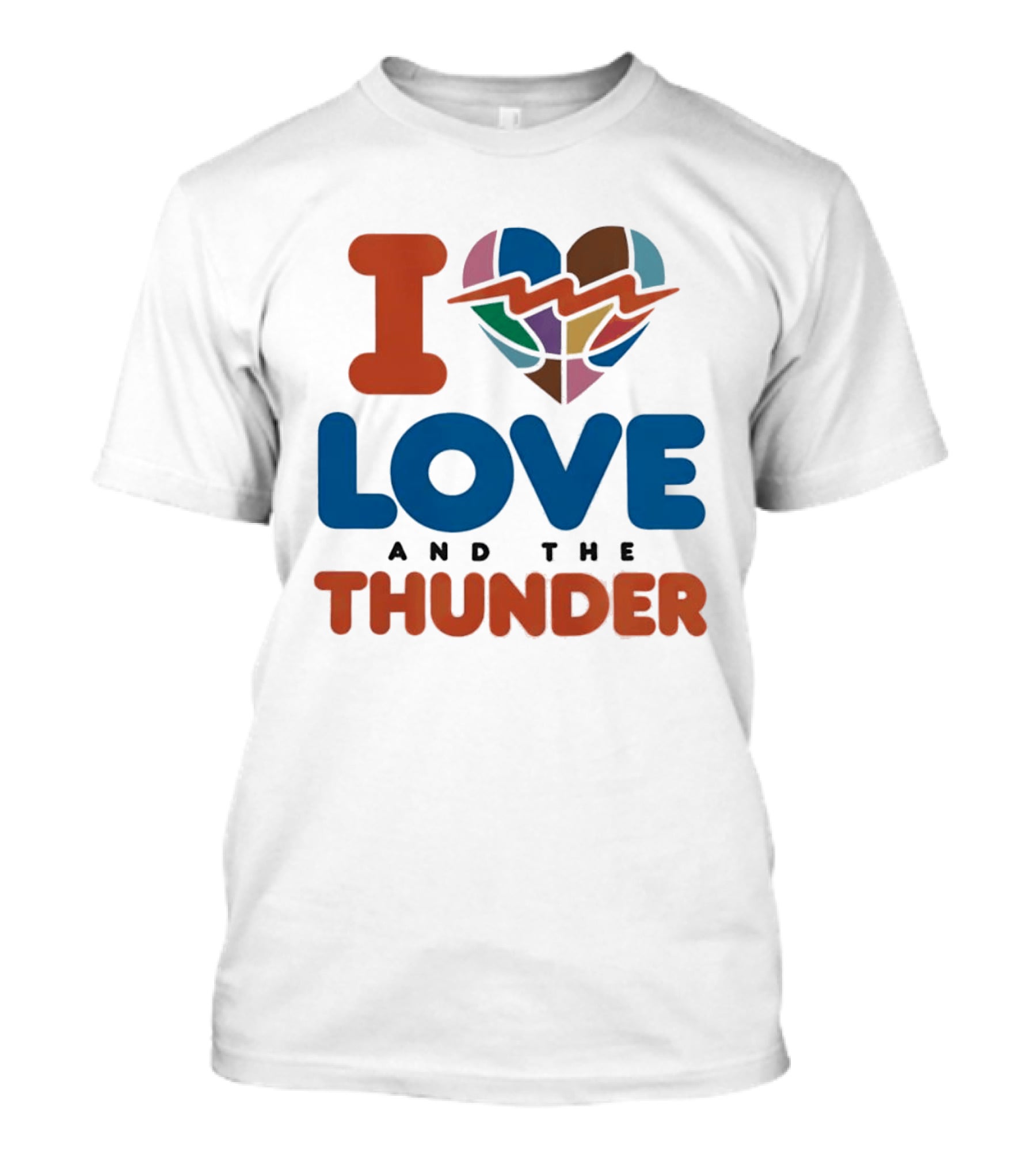 I Love Heart And The Thunder Oklahoma City Thunder NBA Team Basketball T-Shirt