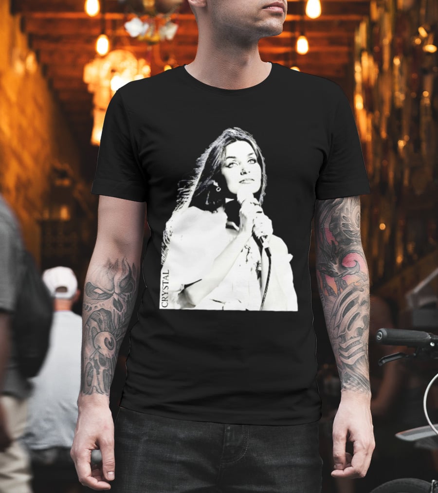 Mick Foley AEW Crystal Gayle Microphone Iconic Singer T-Shirt