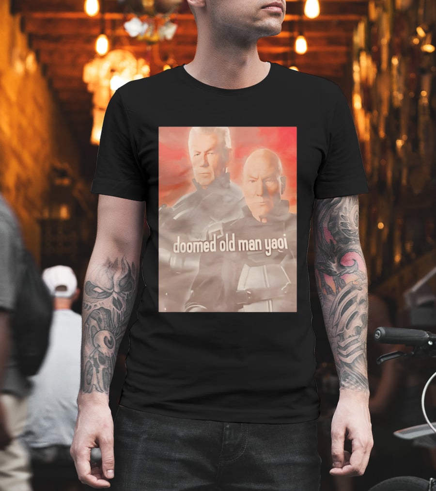 Ian McKellen Magneto Charles Xavier Doomed Old Man Yaoi X Men Movie T-Shirt