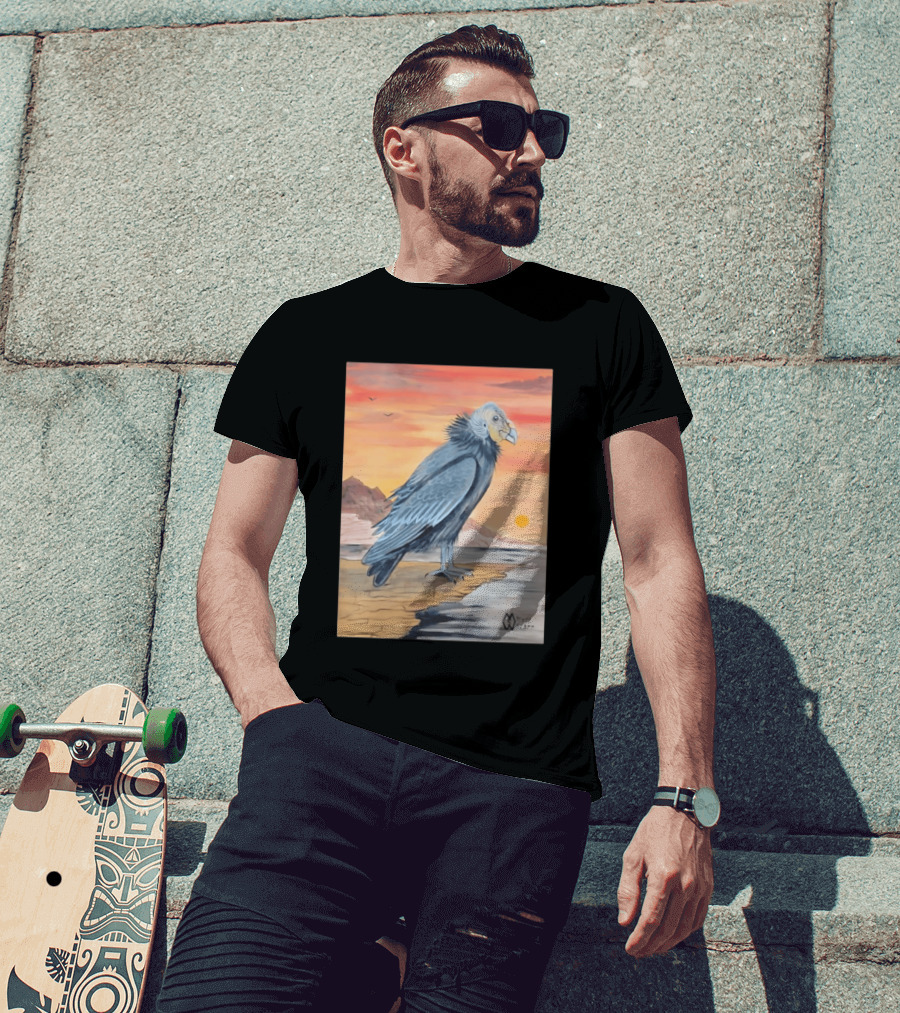California Condor On Cliff Matt Starr Sunset Scene T-Shirt