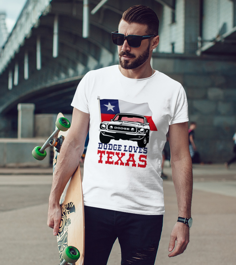 Dodge Loves Texas State Flag Mustang T-Shirt