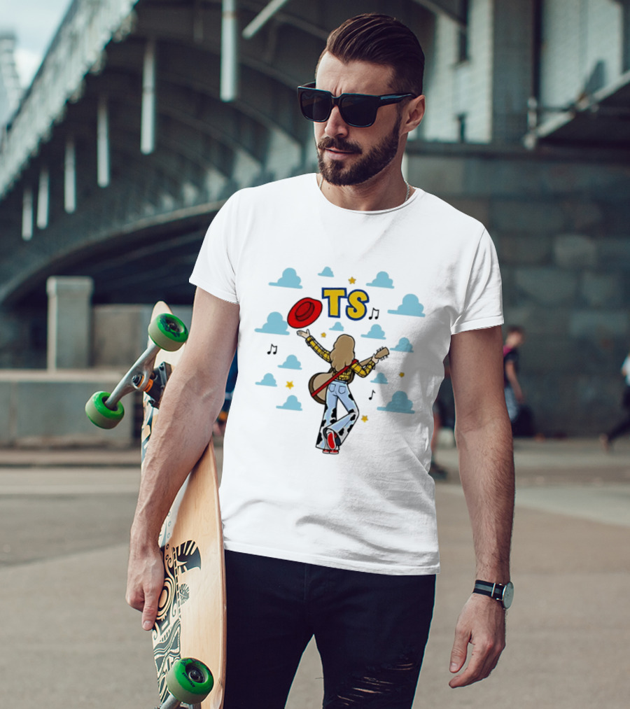 TS Toy Story 5 New Song Clouds Guitar And Red Hat T-Shirt