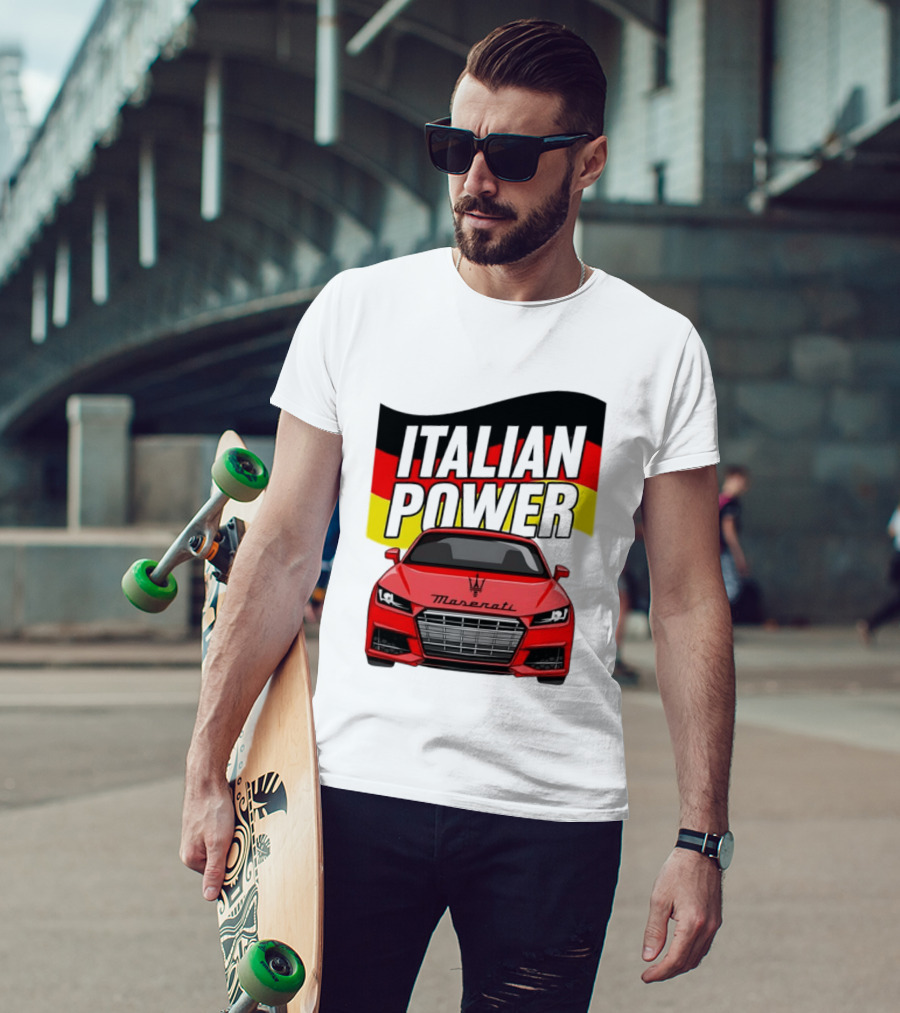 Maserati Italian Power German Flag Car T-Shirt