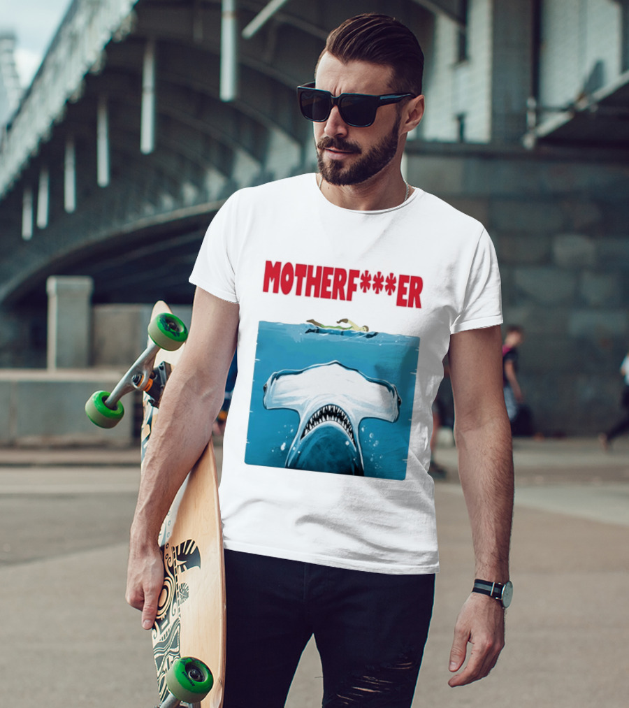 Samuel L Jackson Motherfucker Hammerhead Shark Jaws T-Shirt